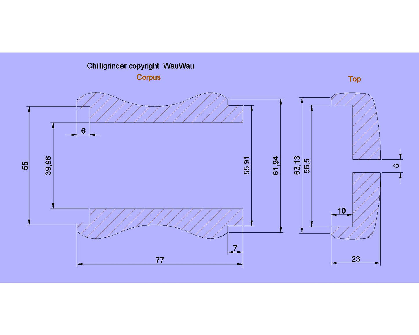 5x Set Chilimahlwerk mit Bügel rot - wauwaustore