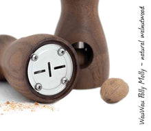 Load image into Gallery viewer, Nutmeg Grinder: Polly Molly - natural walnutwood - wauwaustore
