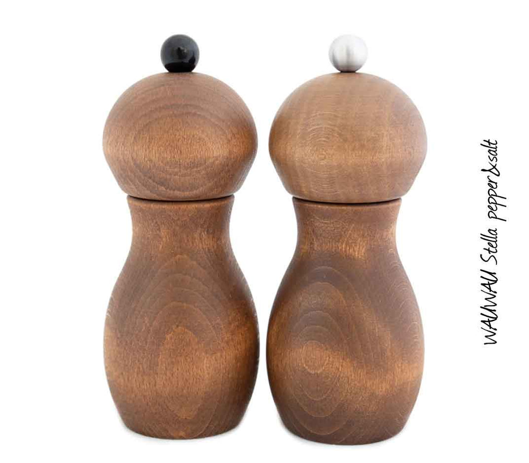 Antique Style Pepper Mill and Salt Shaker Set in Cherry